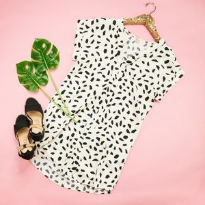 Boutique (Umgee): Cream and Black Speckle Dress